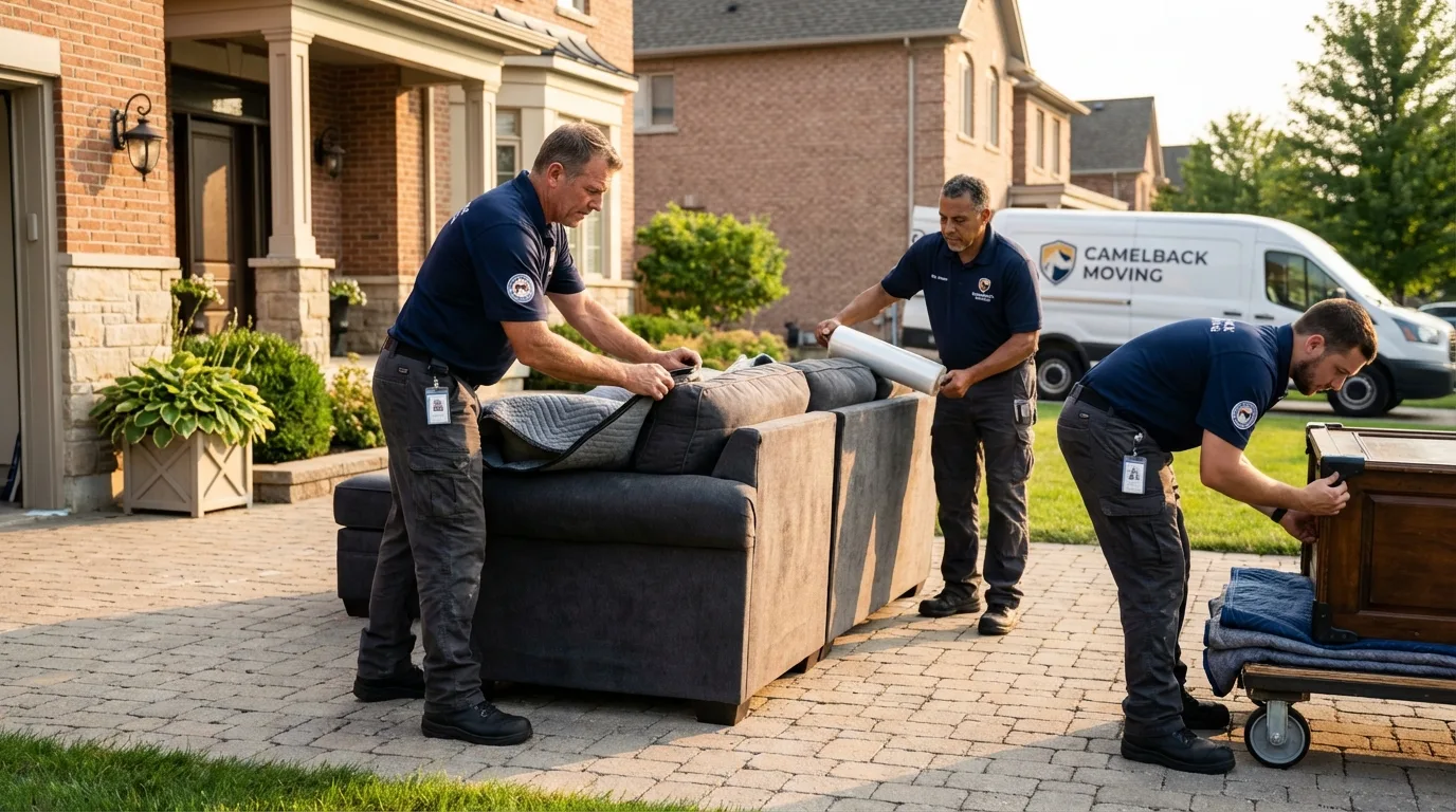 Large estate moving crew wrapping furniture in Wildwood, FL